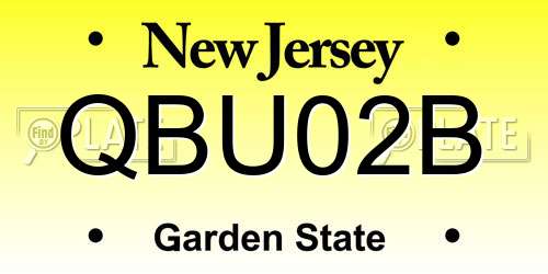 QBU02B New Jersey License Plate