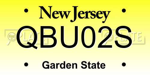 QBU02S New Jersey License Plate