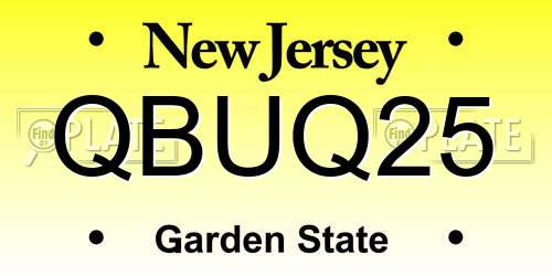 QBUQ25 New Jersey License Plate