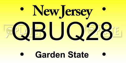 QBUQ28 New Jersey License Plate