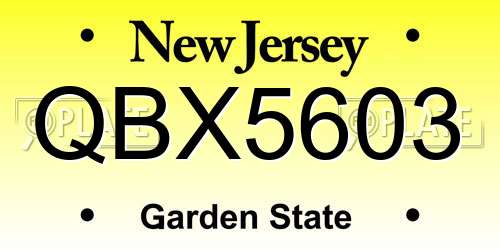 QBX5603 New Jersey License Plate