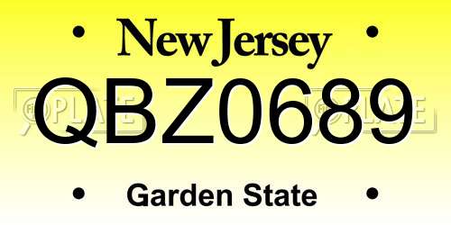 QBZ0689 New Jersey License Plate