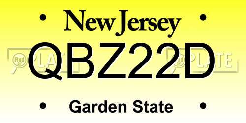 QBZ22D New Jersey License Plate