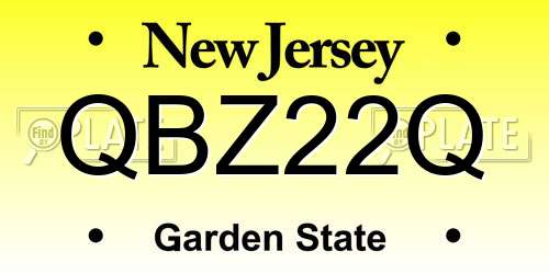 QBZ22Q New Jersey License Plate