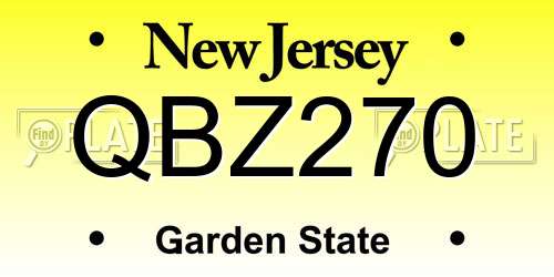 QBZ270 New Jersey License Plate