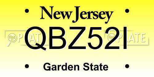 QBZ52I New Jersey License Plate