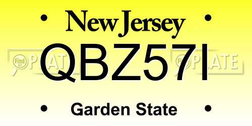QBZ57I New Jersey License Plate