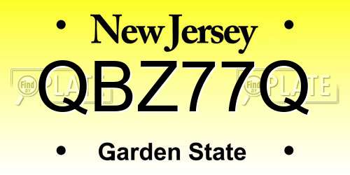 QBZ77Q New Jersey License Plate