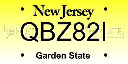 QBZ82I New Jersey License Plate
