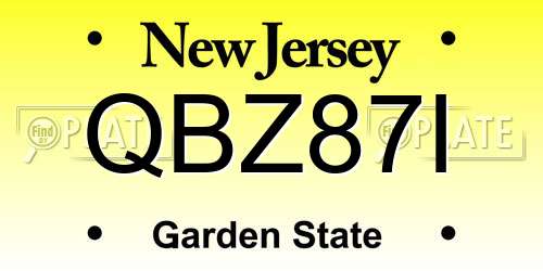 QBZ87I New Jersey License Plate
