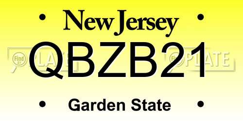 QBZB21 New Jersey License Plate