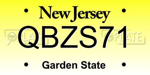QBZS71 New Jersey License Plate