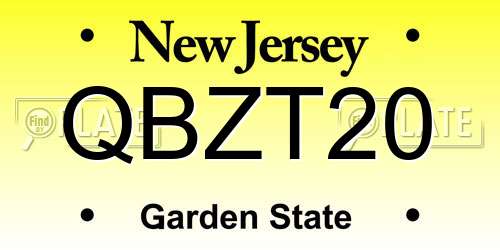 QBZT20 New Jersey License Plate