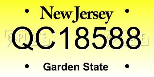 QC18588 New Jersey License Plate