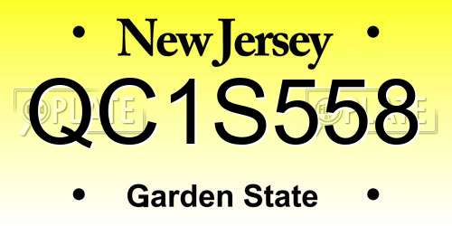 QC1S558 New Jersey License Plate