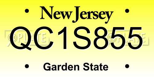 QC1S855 New Jersey License Plate