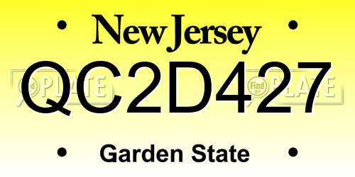QC2D427 New Jersey License Plate
