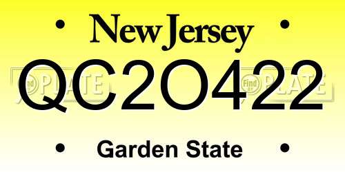QC2O422 New Jersey License Plate