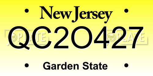 QC2O427 New Jersey License Plate