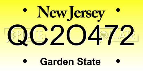QC2O472 New Jersey License Plate