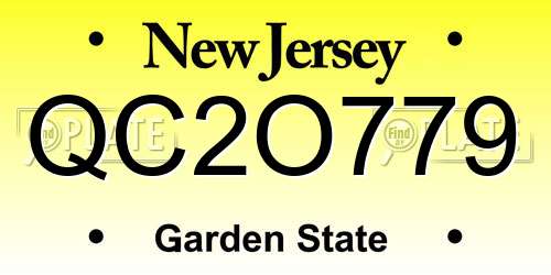 QC2O779 New Jersey License Plate