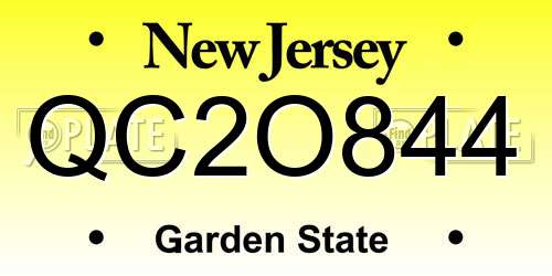 QC2O844 New Jersey License Plate