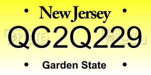 QC2Q229 New Jersey License Plate