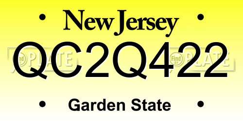 QC2Q422 New Jersey License Plate