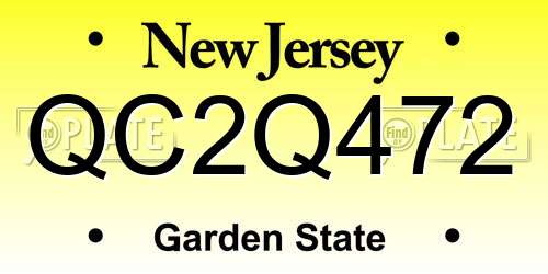 QC2Q472 New Jersey License Plate
