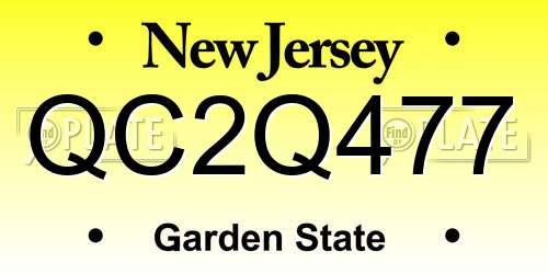 QC2Q477 New Jersey License Plate