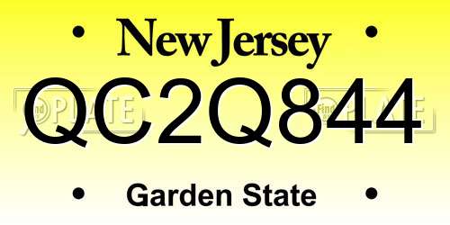 QC2Q844 New Jersey License Plate