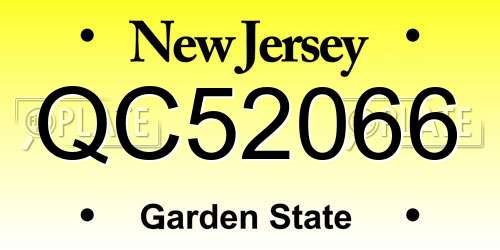 QC52066 New Jersey License Plate