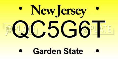 QC5G6T New Jersey License Plate