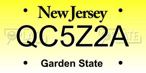 QC5Z2A New Jersey License Plate