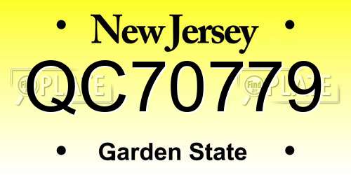QC70779 New Jersey License Plate