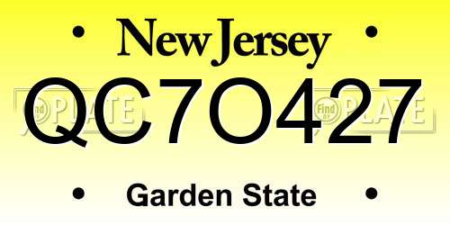 QC7O427 New Jersey License Plate