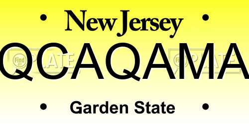 QCAQAMA New Jersey License Plate
