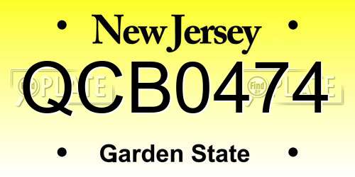 QCB0474 New Jersey License Plate