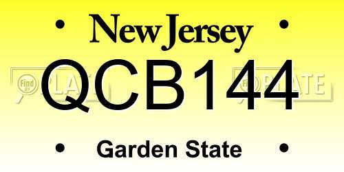 QCB144 New Jersey License Plate