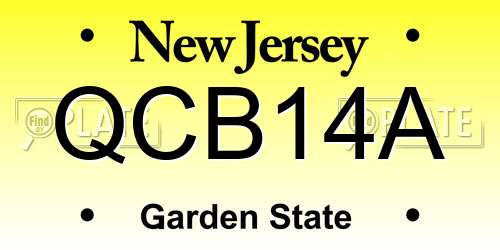 QCB14A New Jersey License Plate