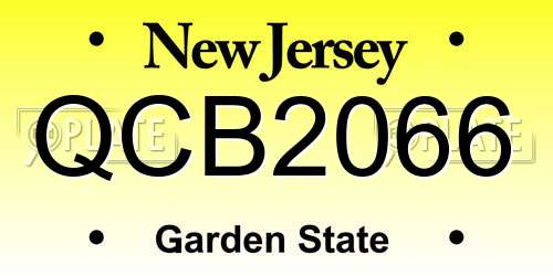 QCB2066 New Jersey License Plate