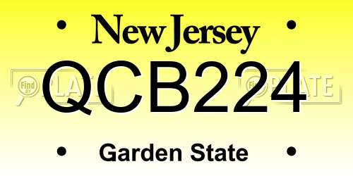 QCB224 New Jersey License Plate