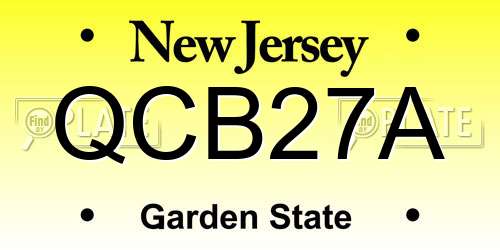 QCB27A New Jersey License Plate