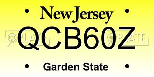 QCB60Z New Jersey License Plate