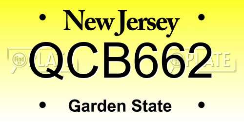 QCB662 New Jersey License Plate