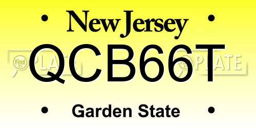QCB66T New Jersey License Plate