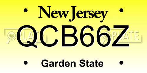 QCB66Z New Jersey License Plate