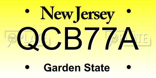 QCB77A New Jersey License Plate