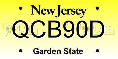 QCB90D New Jersey License Plate