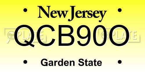 QCB90O New Jersey License Plate